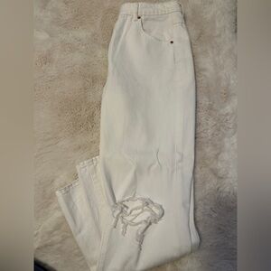 ROLLAS original straight high rise jeans in Layla white, size 30